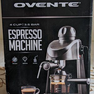 Ovente 4 Cup Steam Espresso Machine - Black